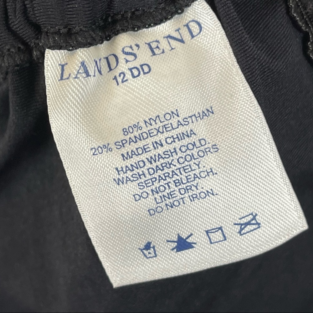 Lands’ End Swimsuit Tankini Top Ruched Sides Padded Black - Picture 10 of 10
